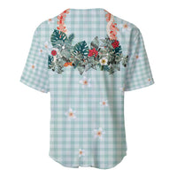 Turquoise Hawaiian Palaka Baseball Jersey Kukui Nut Money Lei - Polynesian Pride