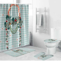 Turquoise Hawaiian Palaka Bathroom Set Kukui Nut Money Lei - Polynesian Pride