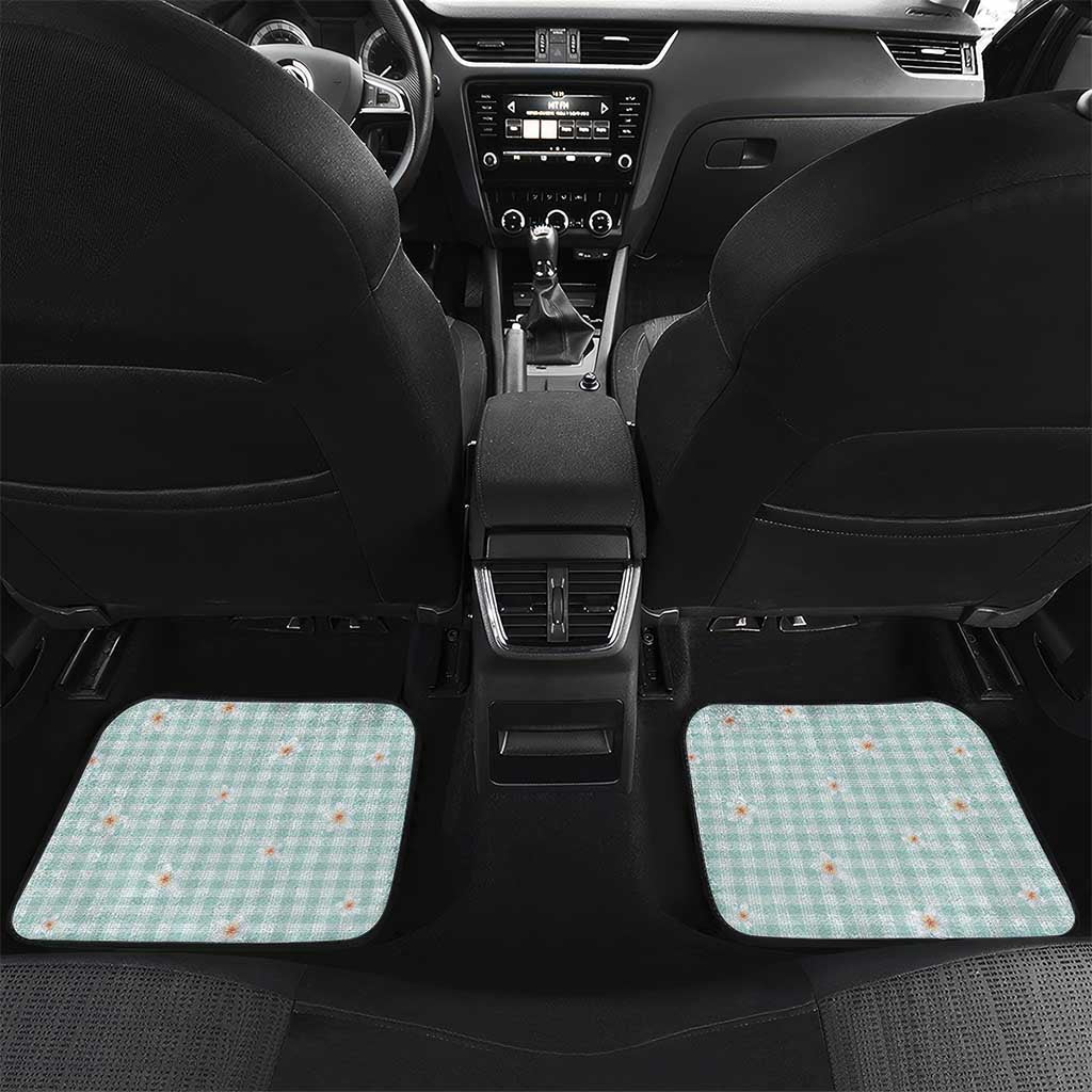 Turquoise Hawaiian Palaka Car Mats Kukui Nut Money Lei - Polynesian Pride