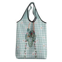 Turquoise Hawaiian Palaka Grocery Bag Kukui Nut Money Lei - Polynesian Pride
