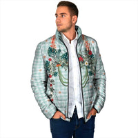 Turquoise Hawaiian Palaka Padded Jacket Kukui Nut Money Lei LT9 - Polynesian Pride