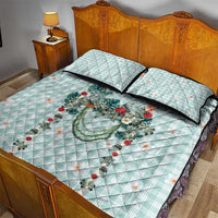 Turquoise Hawaiian Palaka Quilt Bed Set Kukui Nut Money Lei - Polynesian Pride