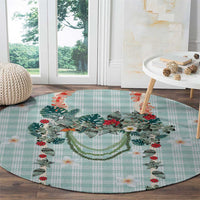 Turquoise Hawaiian Palaka Round Carpet Kukui Nut Money Lei - Polynesian Pride