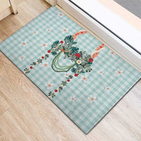 Turquoise Hawaiian Palaka Rubber Doormat Kukui Nut Money Lei LT9 - Polynesian Pride
