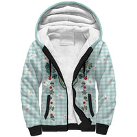 Turquoise Hawaiian Palaka Sherpa Hoodie Kukui Nut Money Lei LT9 Unisex Turquoise - Polynesian Pride