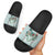 Turquoise Hawaiian Palaka Slide Sandals Kukui Nut Money Lei - Polynesian Pride