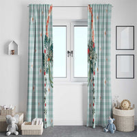 Turquoise Hawaiian Palaka Window Curtain Kukui Nut Money Lei - Polynesian Pride