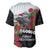 Meri Kirihimete Tuatara Baseball Jersey New Zealand Fern with Puhutukawa Flowers