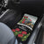 Meri Kirihimete Tuatara Car Mats New Zealand Fern with Puhutukawa Flowers