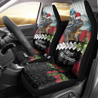 Meri Kirihimete Tuatara Car Seat Cover New Zealand Fern with Puhutukawa Flowers