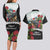 Meri Kirihimete Tuatara Couples Matching Long Sleeve Bodycon Dress and Hawaiian Shirt New Zealand Fern with Puhutukawa Flowers