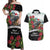 Meri Kirihimete Tuatara Couples Matching Off Shoulder Maxi Dress and Hawaiian Shirt New Zealand Fern with Puhutukawa Flowers