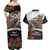 Meri Kirihimete Tuatara Couples Matching Off Shoulder Maxi Dress and Hawaiian Shirt New Zealand Fern with Puhutukawa Flowers