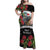 Meri Kirihimete Tuatara Family Matching Off Shoulder Maxi Dress and Hawaiian Shirt New Zealand Fern with Puhutukawa Flowers