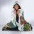 Meri Kirihimete Tuatara Hooded Blanket New Zealand Fern with Puhutukawa Flowers