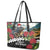 Meri Kirihimete Tuatara Leather Tote Bag New Zealand Fern with Puhutukawa Flowers