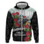 Meri Kirihimete Tuatara Zip Hoodie New Zealand Fern with Puhutukawa Flowers