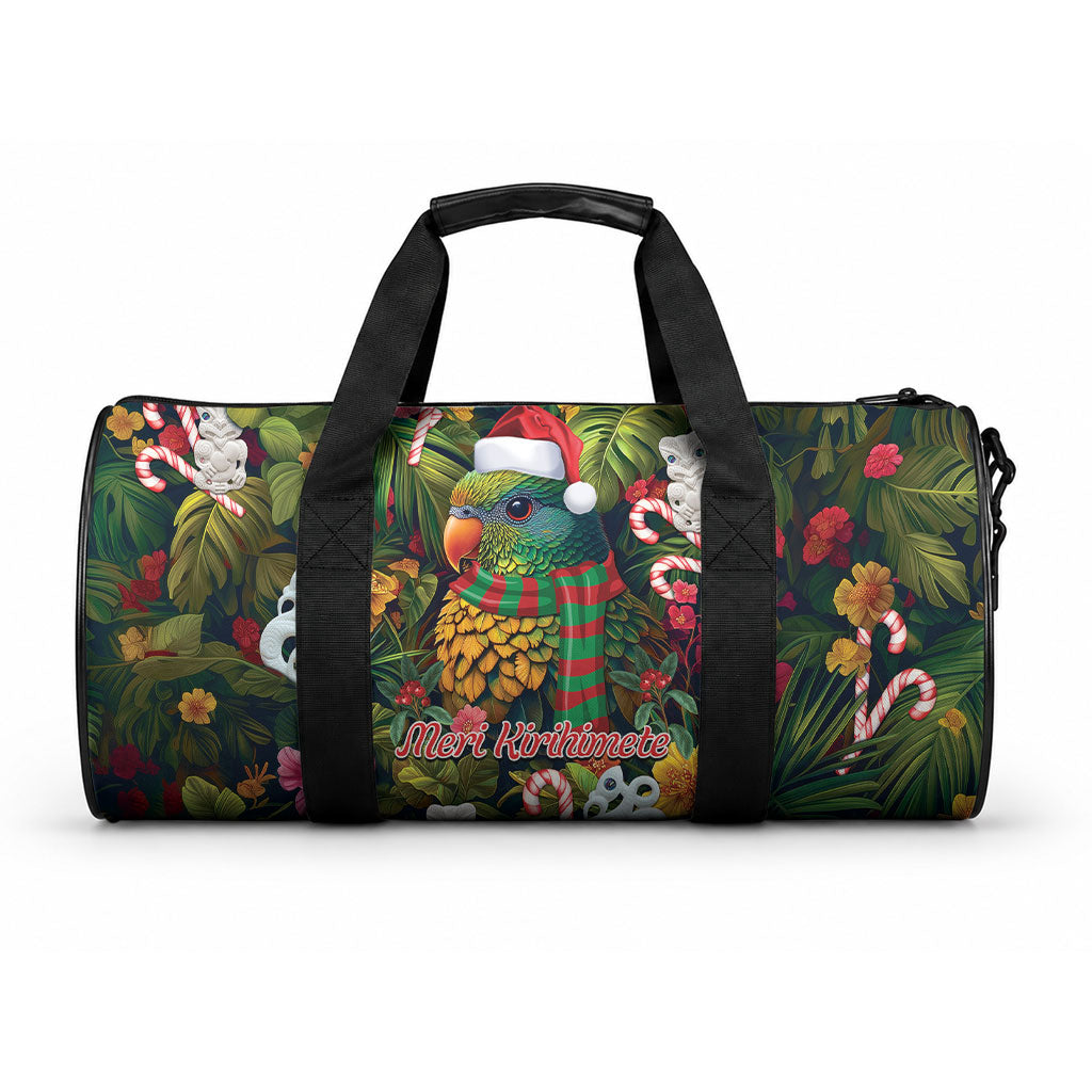 Meri Kirihimete Kakapo Santa Duffle Bag Merry Christmas with Tropical Vibe LT9 One size Green - Polynesian Pride