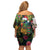 Meri Kirihimete Kakapo Santa Family Matching Off Shoulder Short Dress and Hawaiian Shirt Merry Christmas with Tropical Vibe