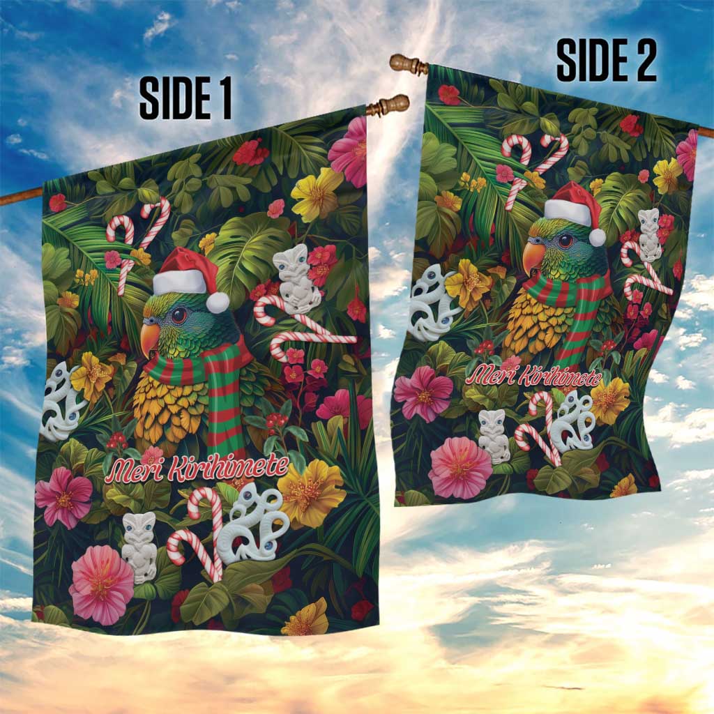 Meri Kirihimete Kakapo Santa Garden Flag Merry Christmas with Tropical Vibe LT9 - Polynesian Pride