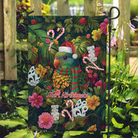 Meri Kirihimete Kakapo Santa Garden Flag Merry Christmas with Tropical Vibe LT9 Garden Flag Green - Polynesian Pride