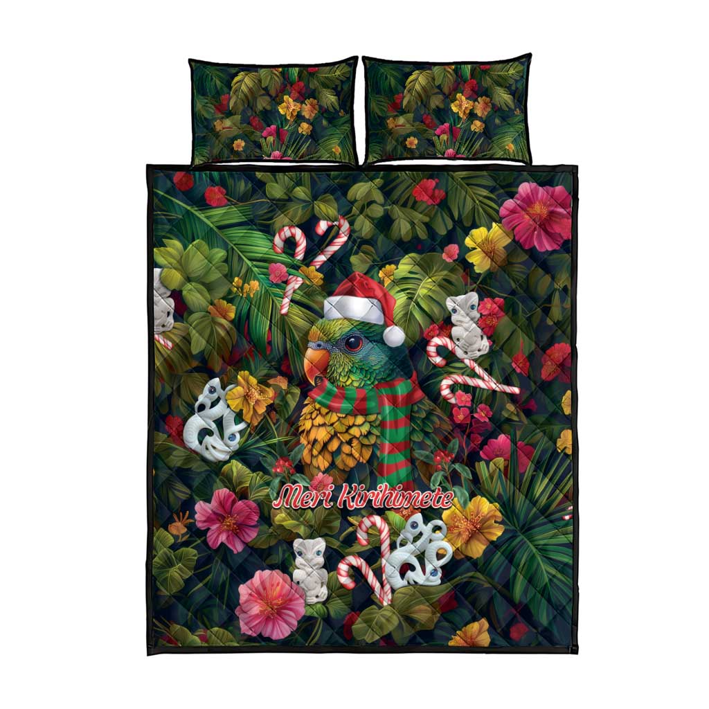 Meri Kirihimete Kakapo Santa Quilt Bed Set Merry Christmas with Tropical Vibe LT9 - Polynesian Pride