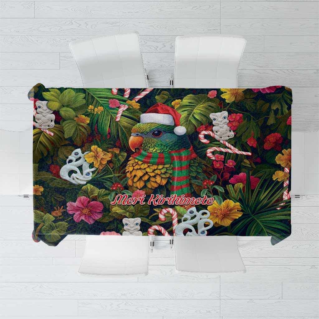 Meri Kirihimete Kakapo Santa Tablecloth Merry Christmas with Tropical Vibe LT9 Green - Polynesian Pride
