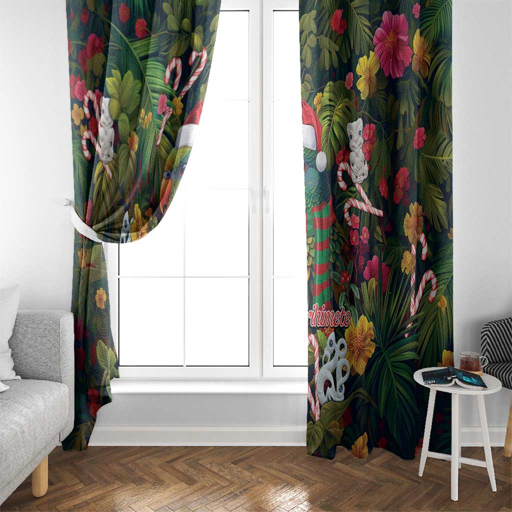Meri Kirihimete Kakapo Santa Window Curtain Merry Christmas with Tropical Vibe LT9 - Polynesian Pride