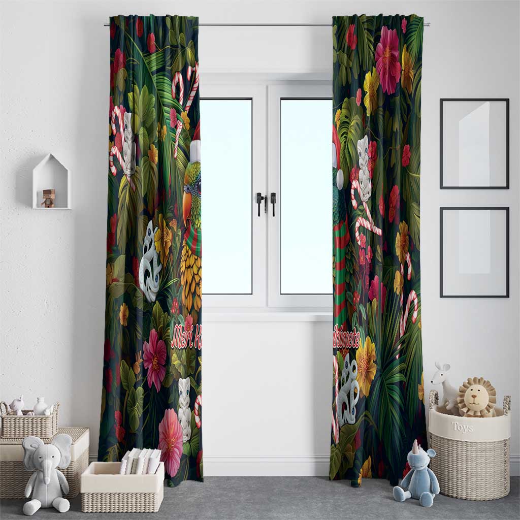Meri Kirihimete Kakapo Santa Window Curtain Merry Christmas with Tropical Vibe LT9 - Polynesian Pride