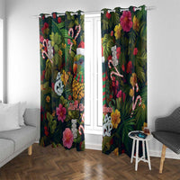 Meri Kirihimete Kakapo Santa Window Curtain Merry Christmas with Tropical Vibe LT9 With Grommets Green - Polynesian Pride