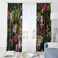 Meri Kirihimete Kakapo Santa Window Curtain Merry Christmas with Tropical Vibe LT9 - Polynesian Pride
