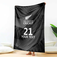New Zealand Cricket Custom Blanket Potae Pango Black Fern Pattern LT9 - Polynesian Pride