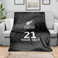 New Zealand Cricket Custom Blanket Potae Pango Black Fern Pattern LT9 - Polynesian Pride