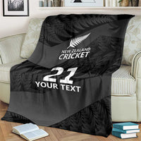 New Zealand Cricket Custom Blanket Potae Pango Black Fern Pattern LT9 - Polynesian Pride
