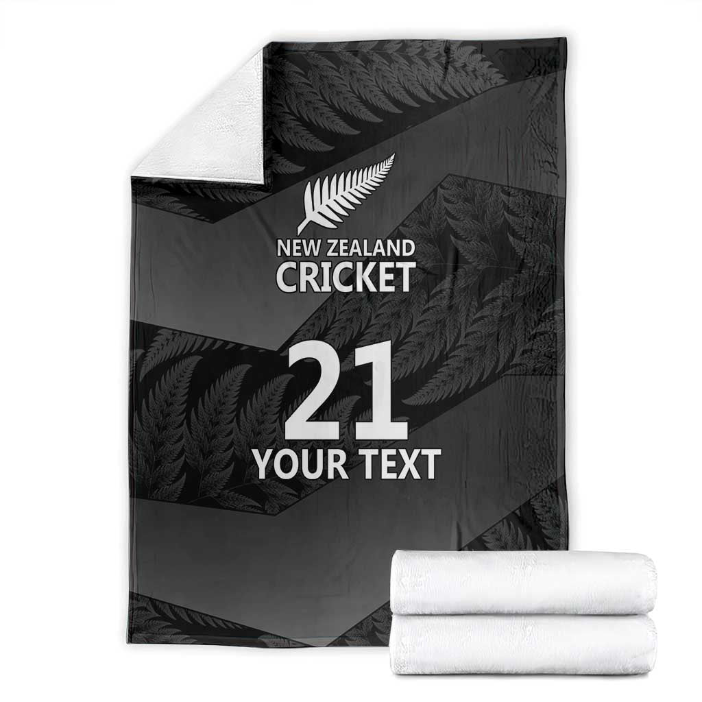 New Zealand Cricket Custom Blanket Potae Pango Black Fern Pattern LT9 - Polynesian Pride