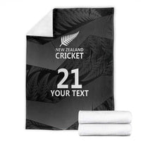 New Zealand Cricket Custom Blanket Potae Pango Black Fern Pattern LT9 - Polynesian Pride