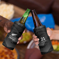 New Zealand Cricket Custom 4 in 1 Can Cooler Tumbler Potae Pango Black Fern Pattern LT9 - Polynesian Pride