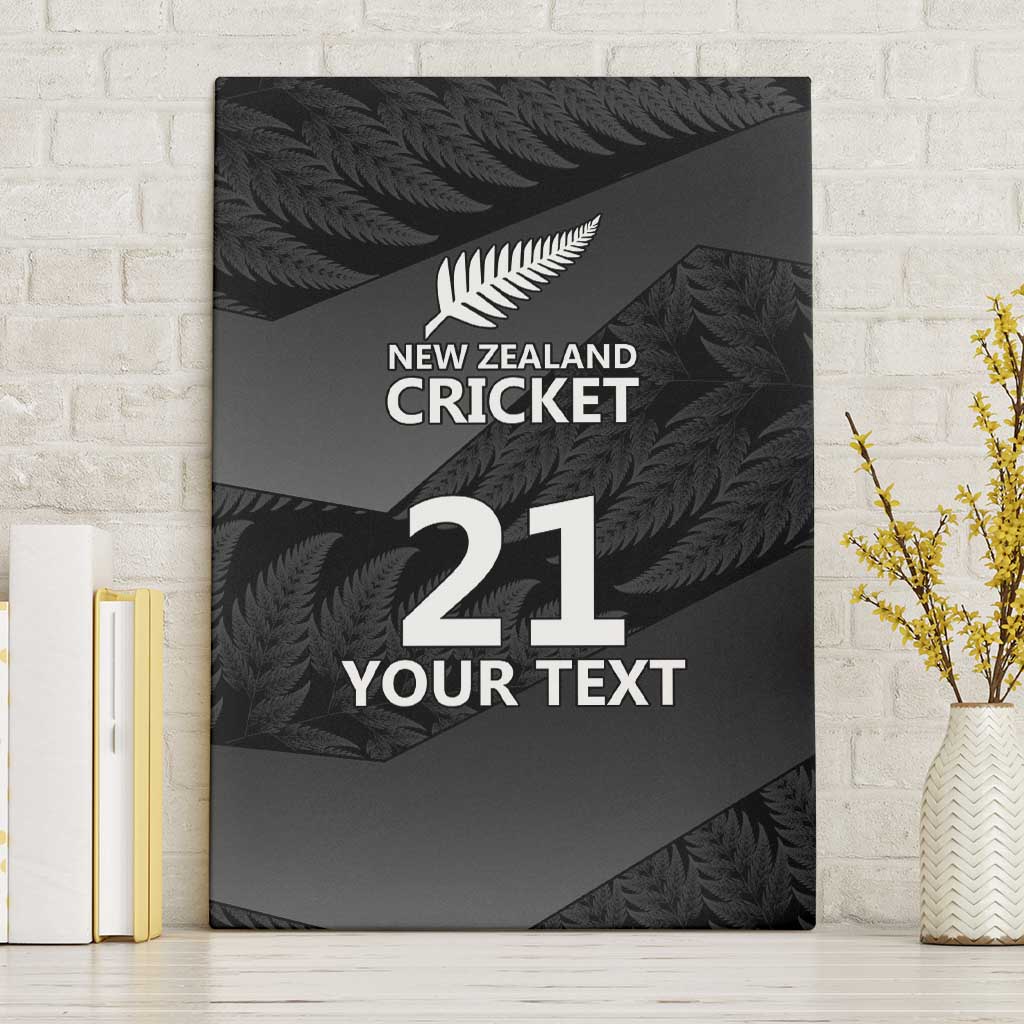 New Zealand Cricket Custom Canvas Wall Art Potae Pango Black Fern Pattern LT9 Without Frame Black - Polynesian Pride