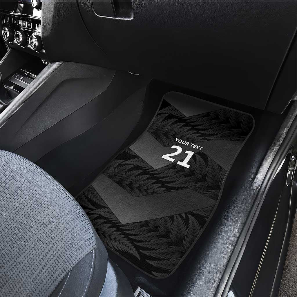 New Zealand Cricket Custom Car Mats Potae Pango Black Fern Pattern LT9 - Polynesian Pride