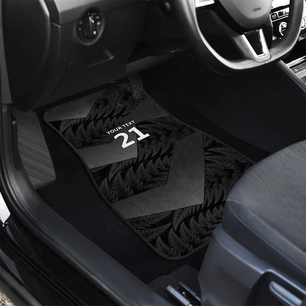 New Zealand Cricket Custom Car Mats Potae Pango Black Fern Pattern LT9 - Polynesian Pride