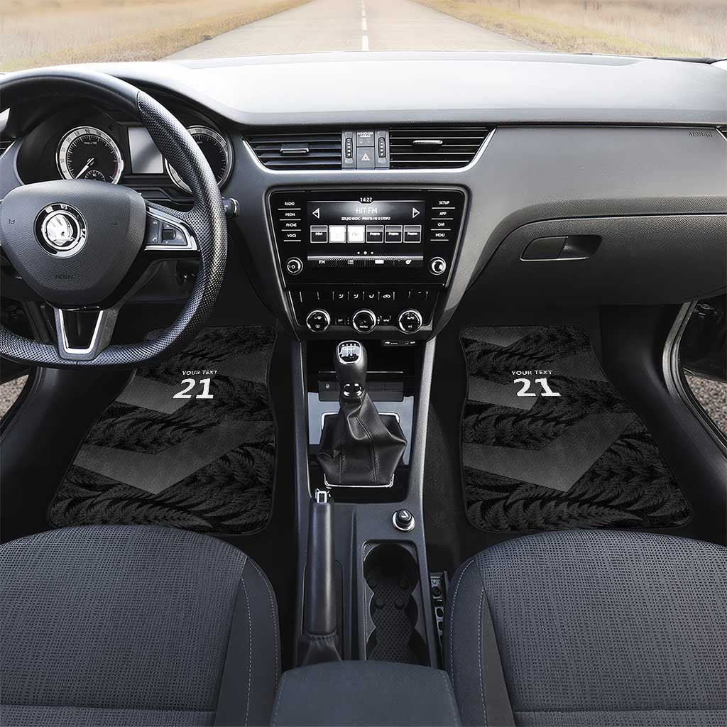New Zealand Cricket Custom Car Mats Potae Pango Black Fern Pattern LT9 Set 2pcs - Front Black - Polynesian Pride