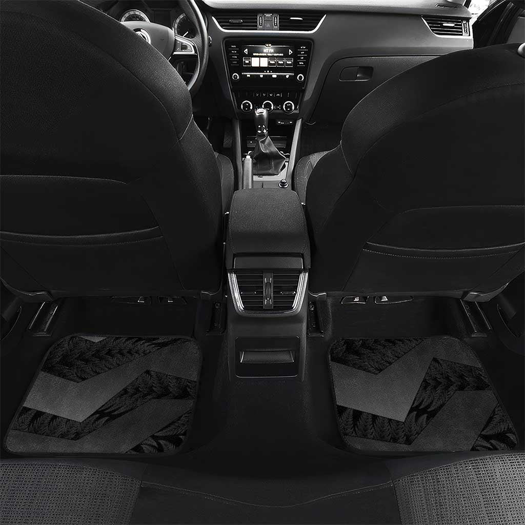 New Zealand Cricket Custom Car Mats Potae Pango Black Fern Pattern LT9 Set 2pcs - Back Black - Polynesian Pride