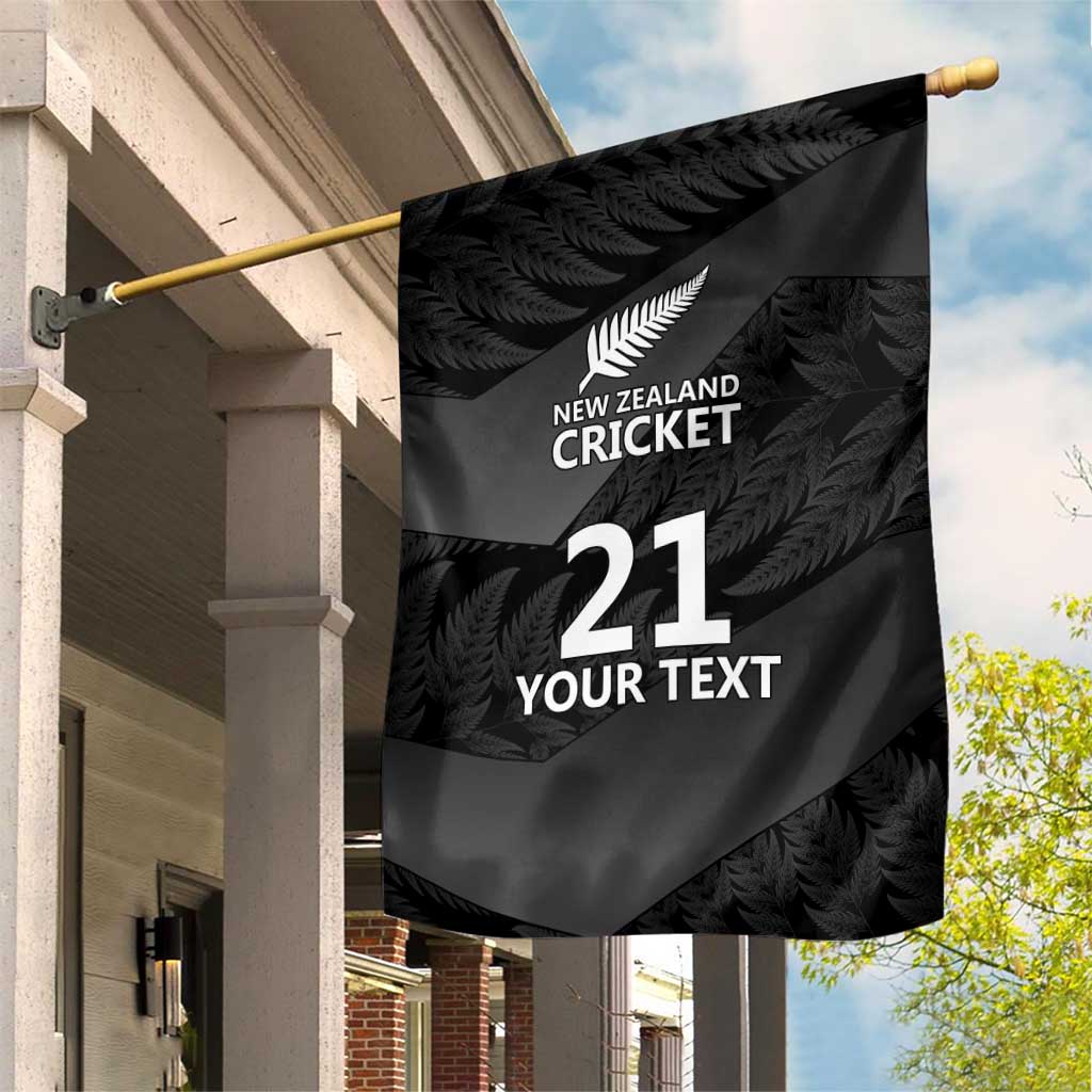 New Zealand Cricket Custom Garden Flag Potae Pango Black Fern Pattern LT9 House Flag Black - Polynesian Pride