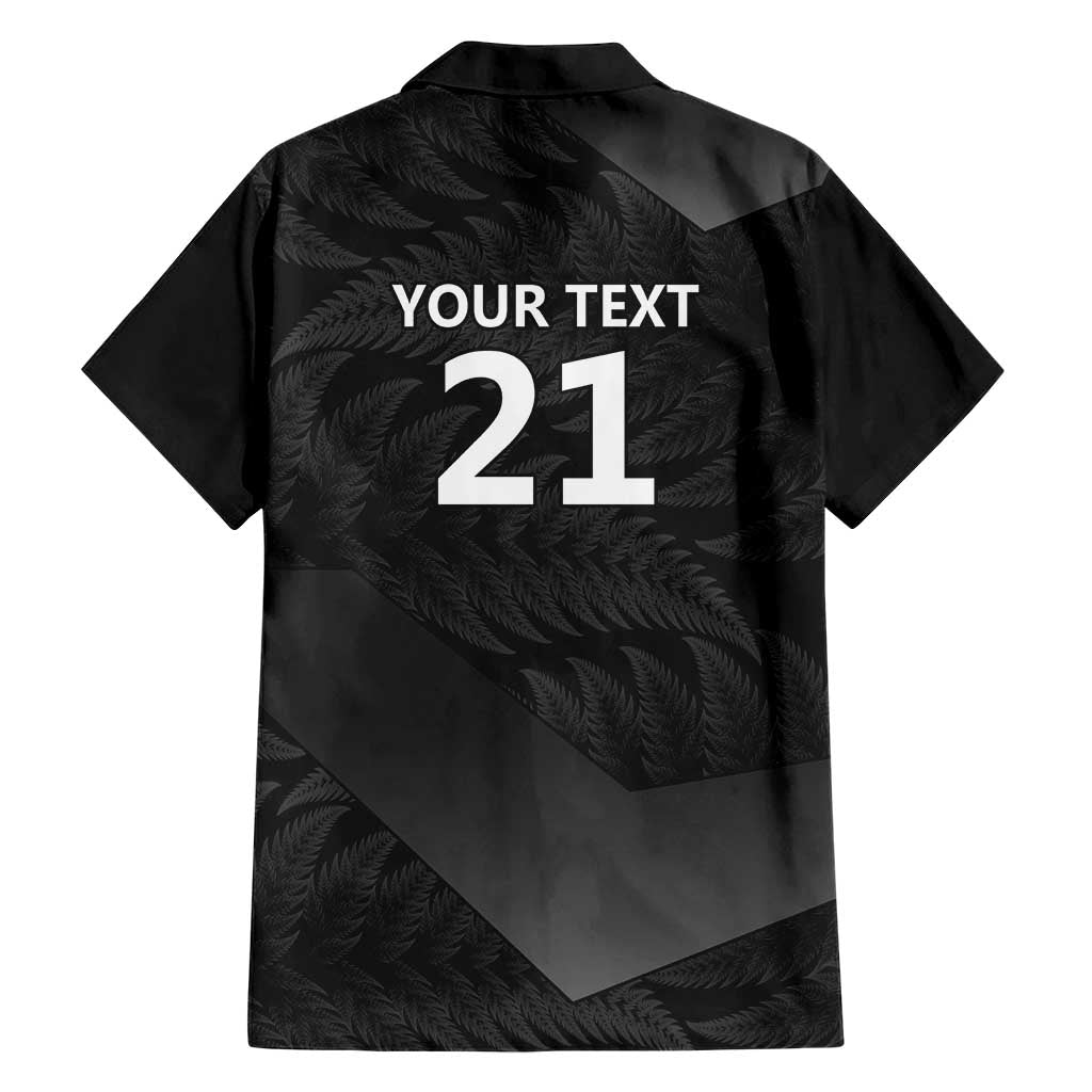 New Zealand Cricket Custom Hawaiian Shirt Potae Pango Black Fern Pattern LT9 - Polynesian Pride