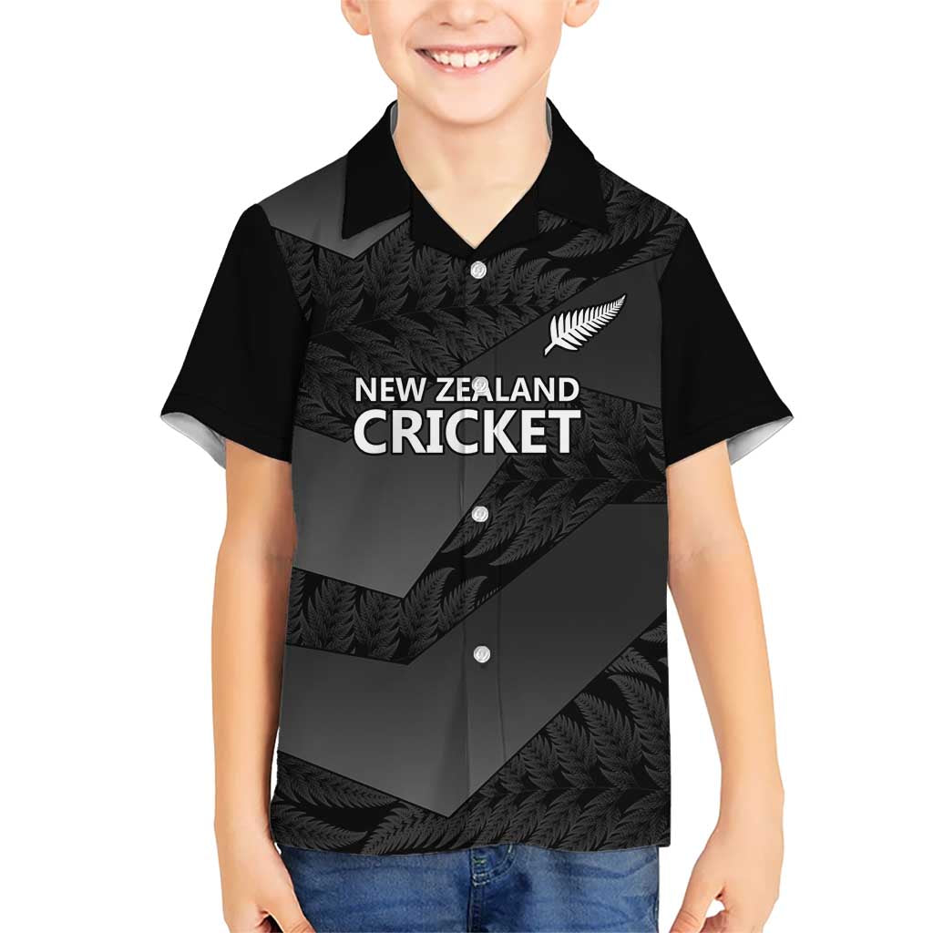 New Zealand Cricket Custom Hawaiian Shirt Potae Pango Black Fern Pattern LT9 - Polynesian Pride