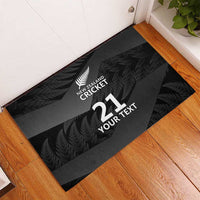New Zealand Cricket Custom Rubber Doormat Potae Pango Black Fern Pattern LT9 - Polynesian Pride