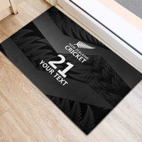 New Zealand Cricket Custom Rubber Doormat Potae Pango Black Fern Pattern LT9 - Polynesian Pride