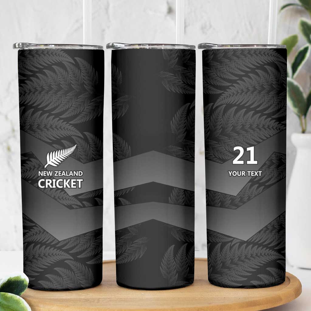 New Zealand Cricket Custom Skinny Tumbler Potae Pango Black Fern Pattern