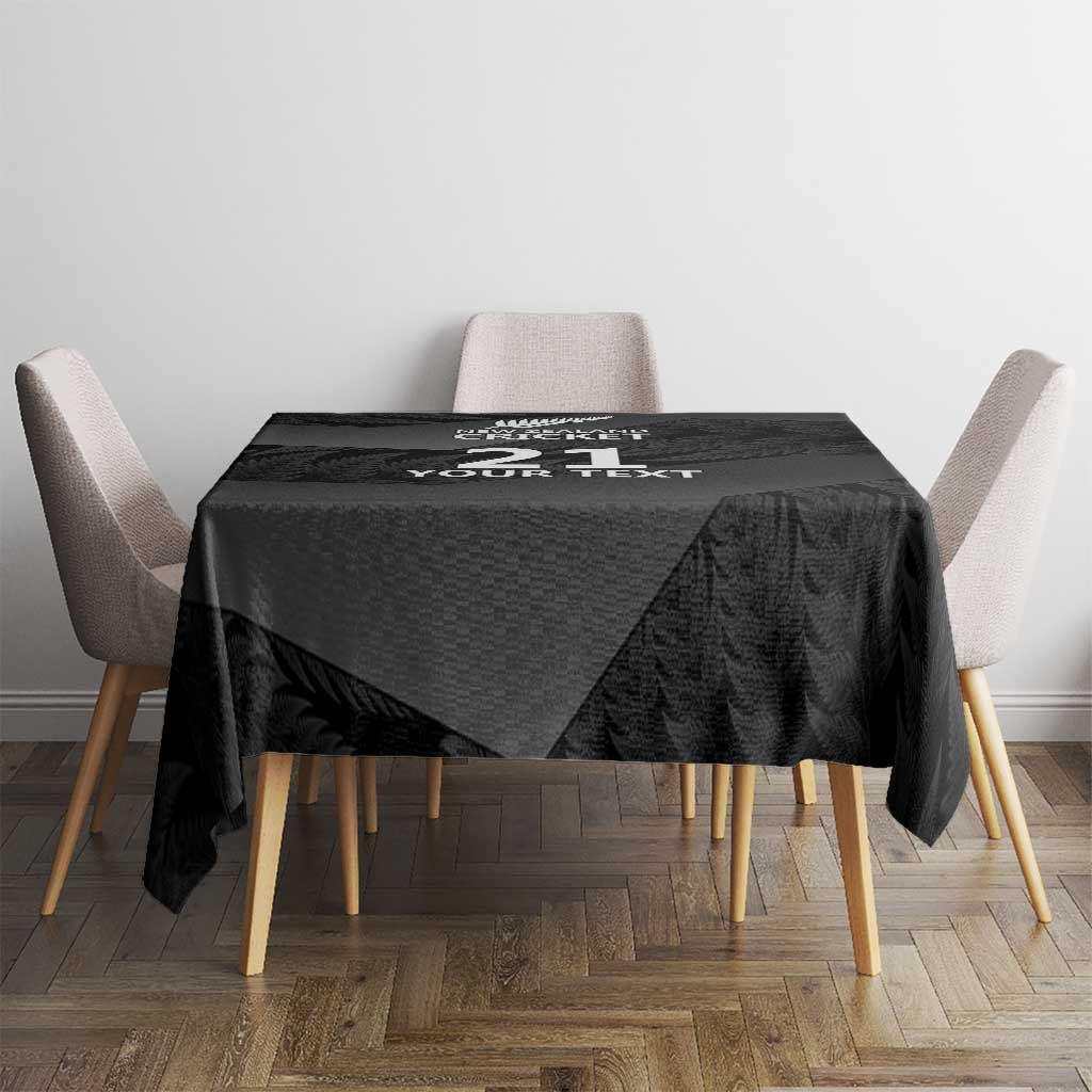 New Zealand Cricket Custom Tablecloth Potae Pango Black Fern Pattern LT9 - Polynesian Pride