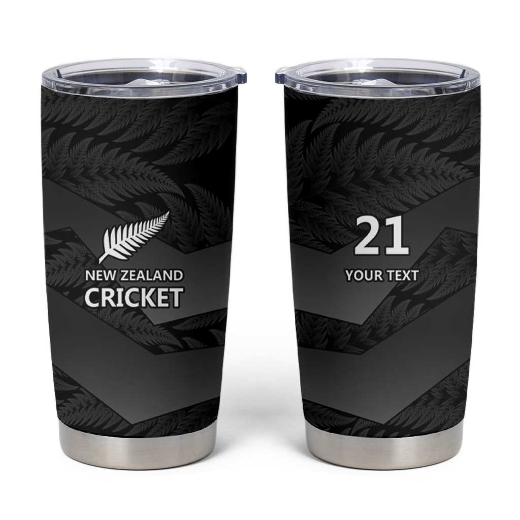 New Zealand Cricket Custom Tumbler Cup Potae Pango Black Fern Pattern LT9 Black - Polynesian Pride